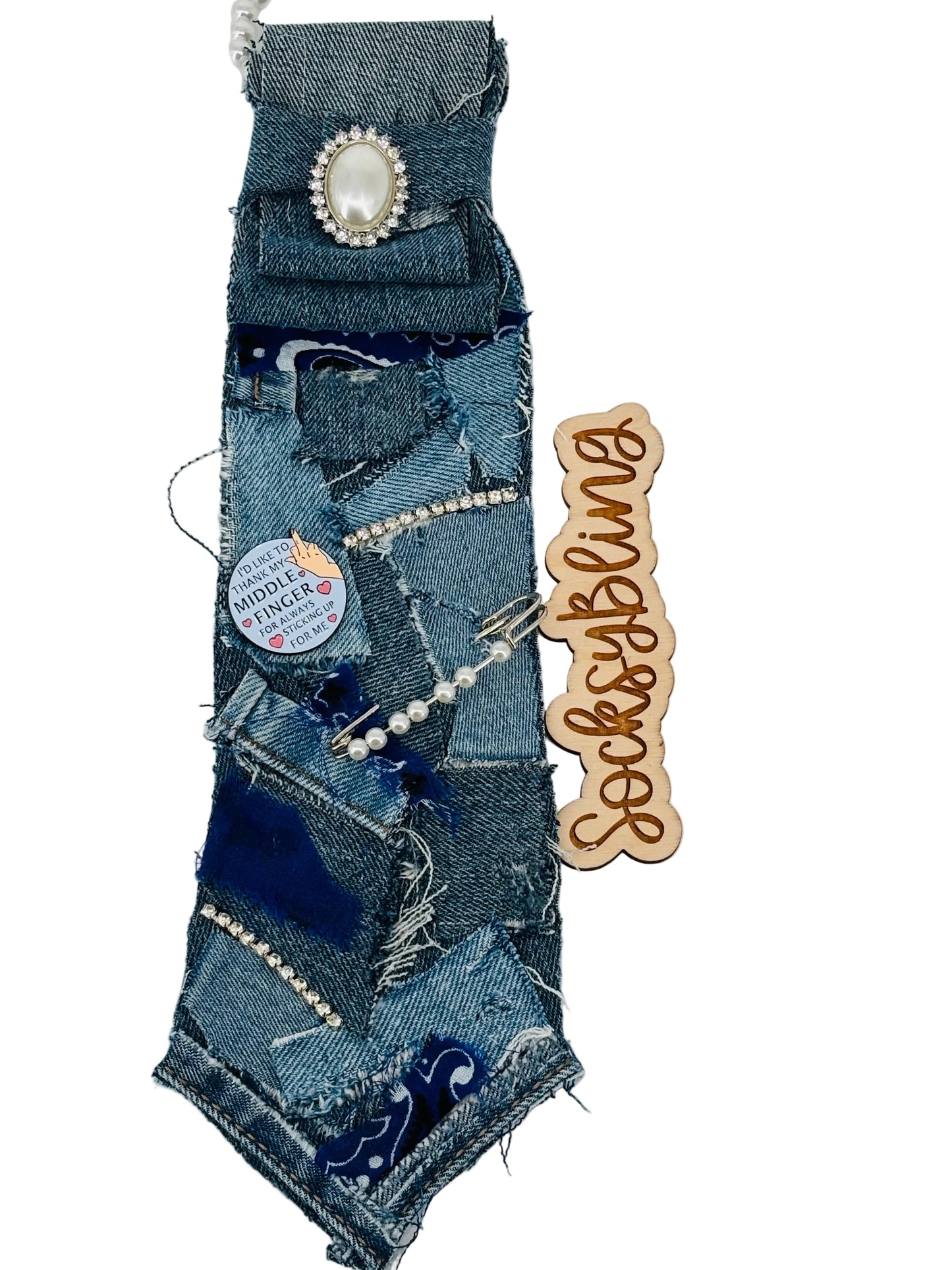 Raw Upcycled Distressed Denim Necktie