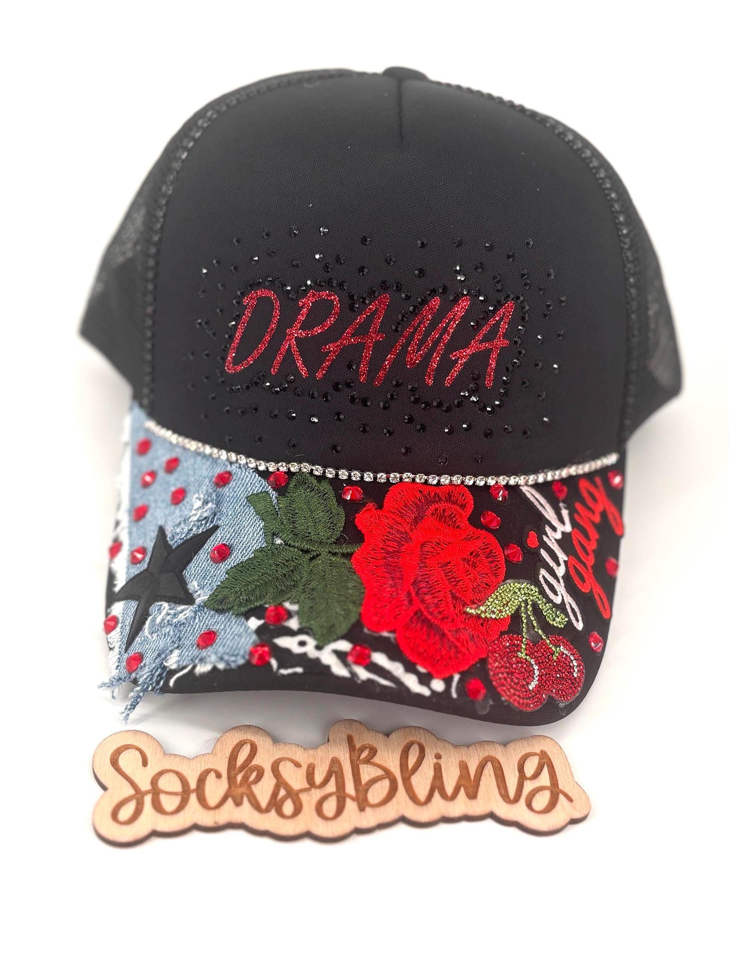 Am I The Drama Bling Trucker Hat| Junk hat| Bling Hat