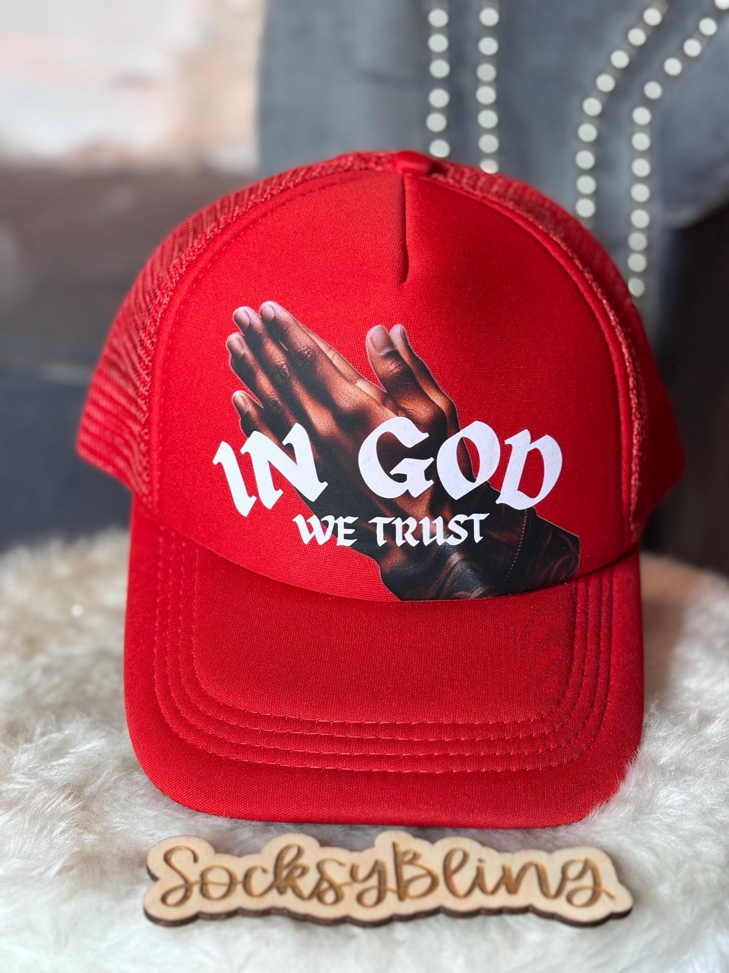 In God We Trust - Streetwear Trucker Hat - Urban Fashion Hat for Men & Women - Faith based Hat - Gift for Christian