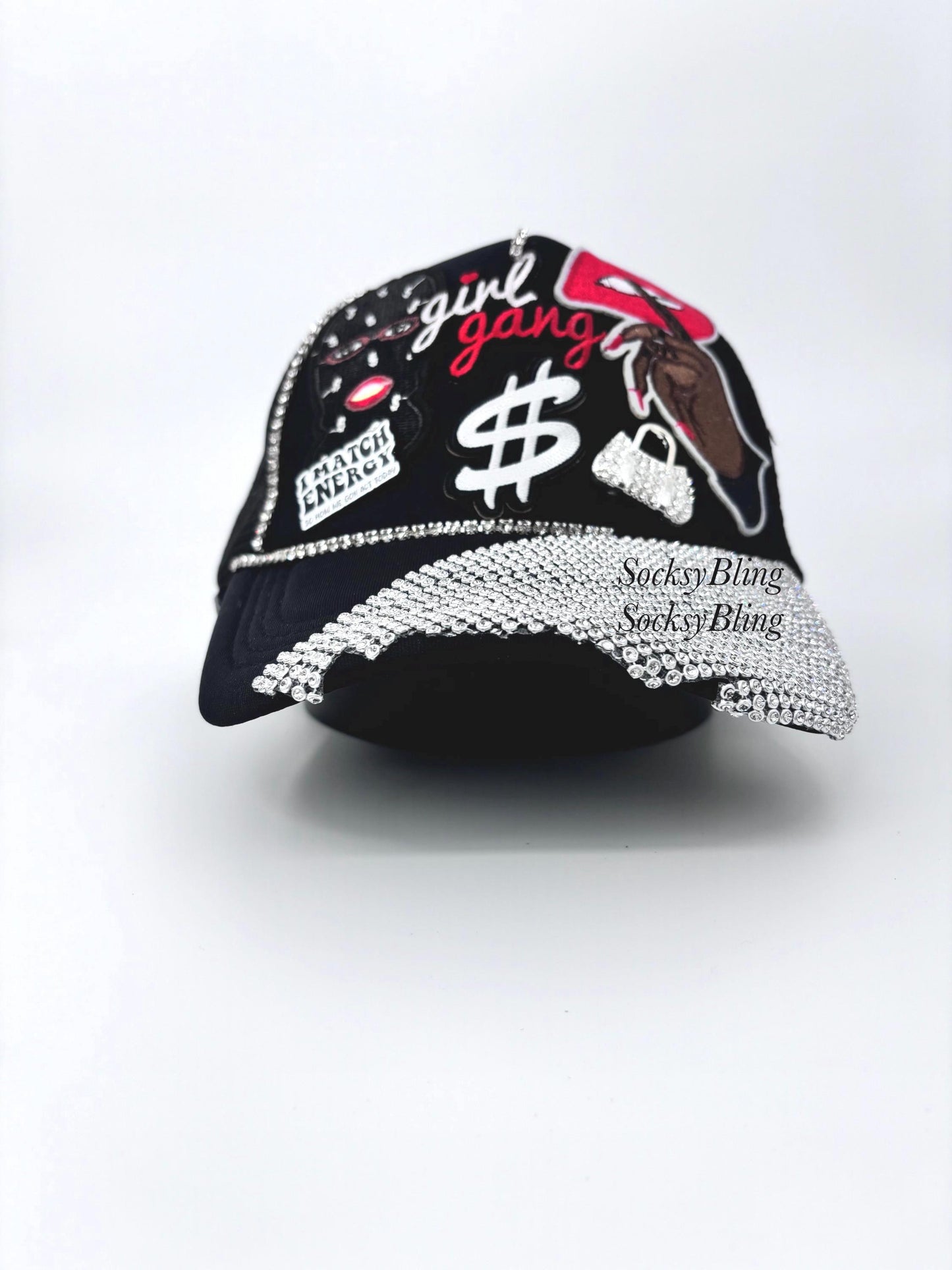 Rhinestone Brim Trucker Hat, Girl Gang Patches, Blinged-Out Glam