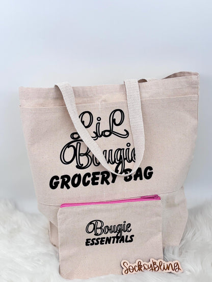Bougie Essentials Zipper Pouch – Pink Zipper Makeup Bag| Glam Cosmetic Bag |Travel Toiletry Pouch