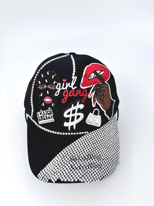 Rhinestone Brim Trucker Hat, Girl Gang Patches, Blinged-Out Glam