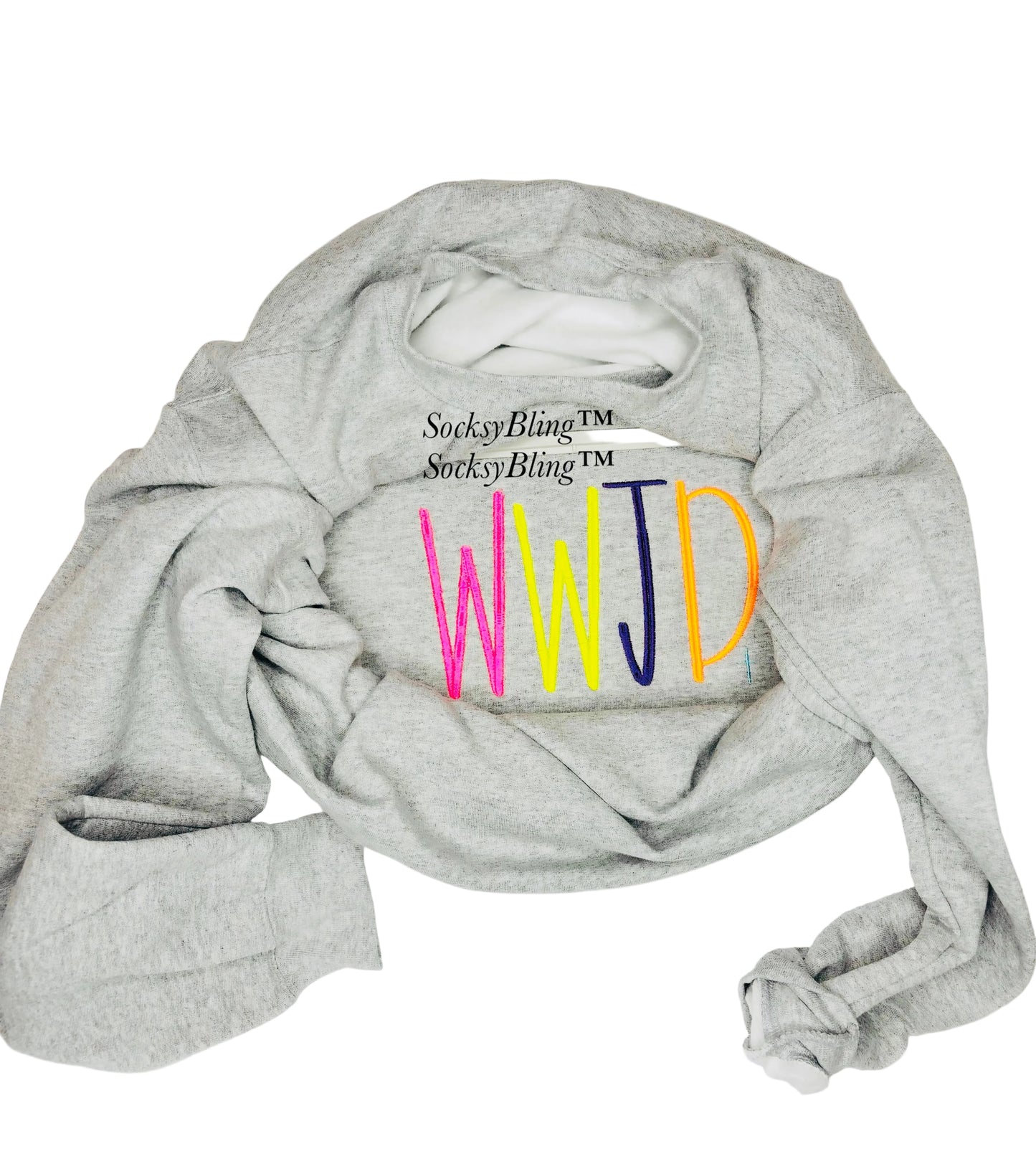 Embroidered WWJD Sweatshirt| What Would Jesus Do