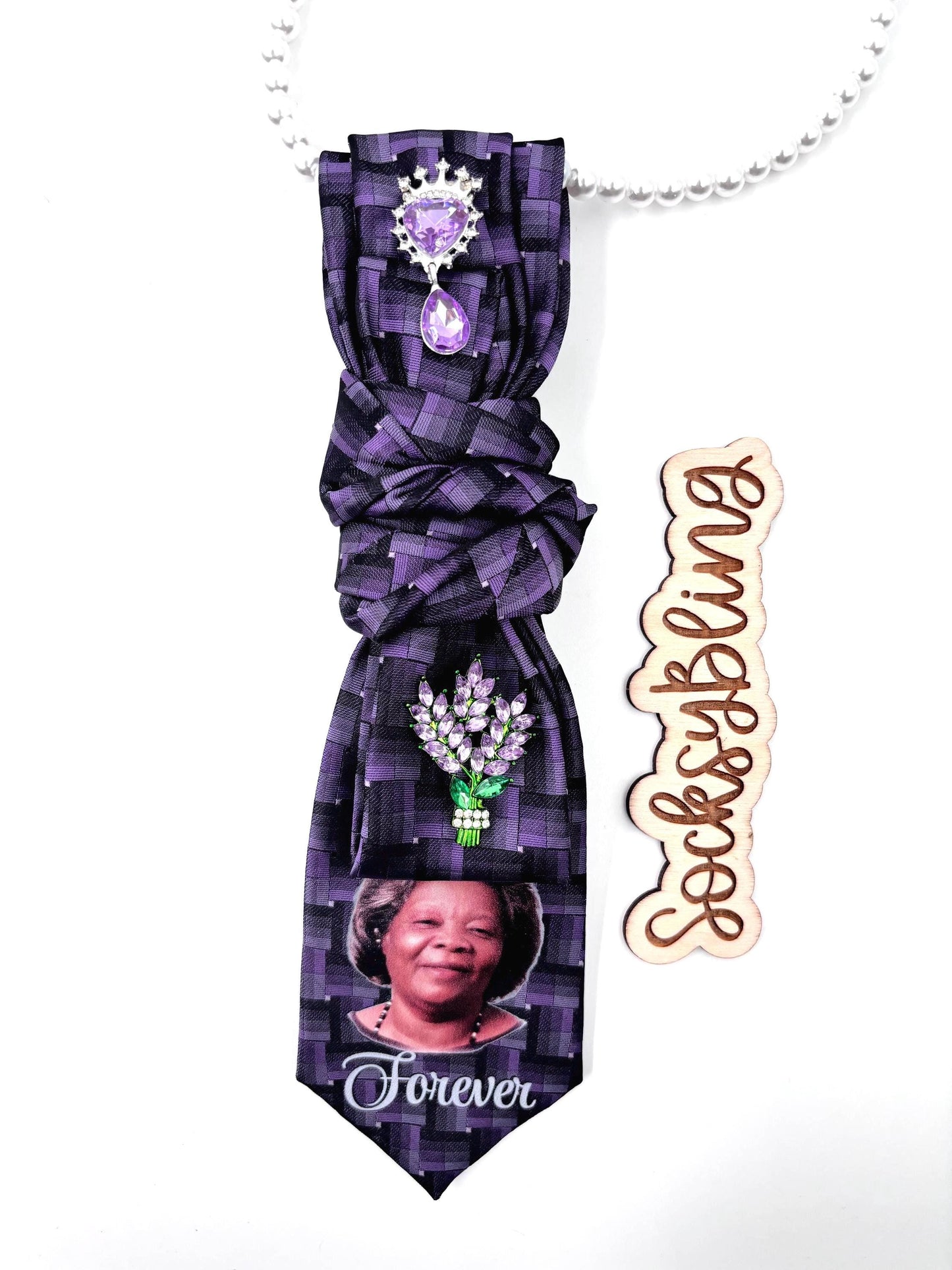 Memorial Tie – Pre-Knotted Photo Keepsake | In Loving Memory Tie | Custom Remembrance Necktie| Necklace