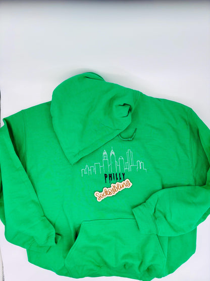Embroidered Philly Skyline Hoodie: Unisex Philadelphia Streetwear