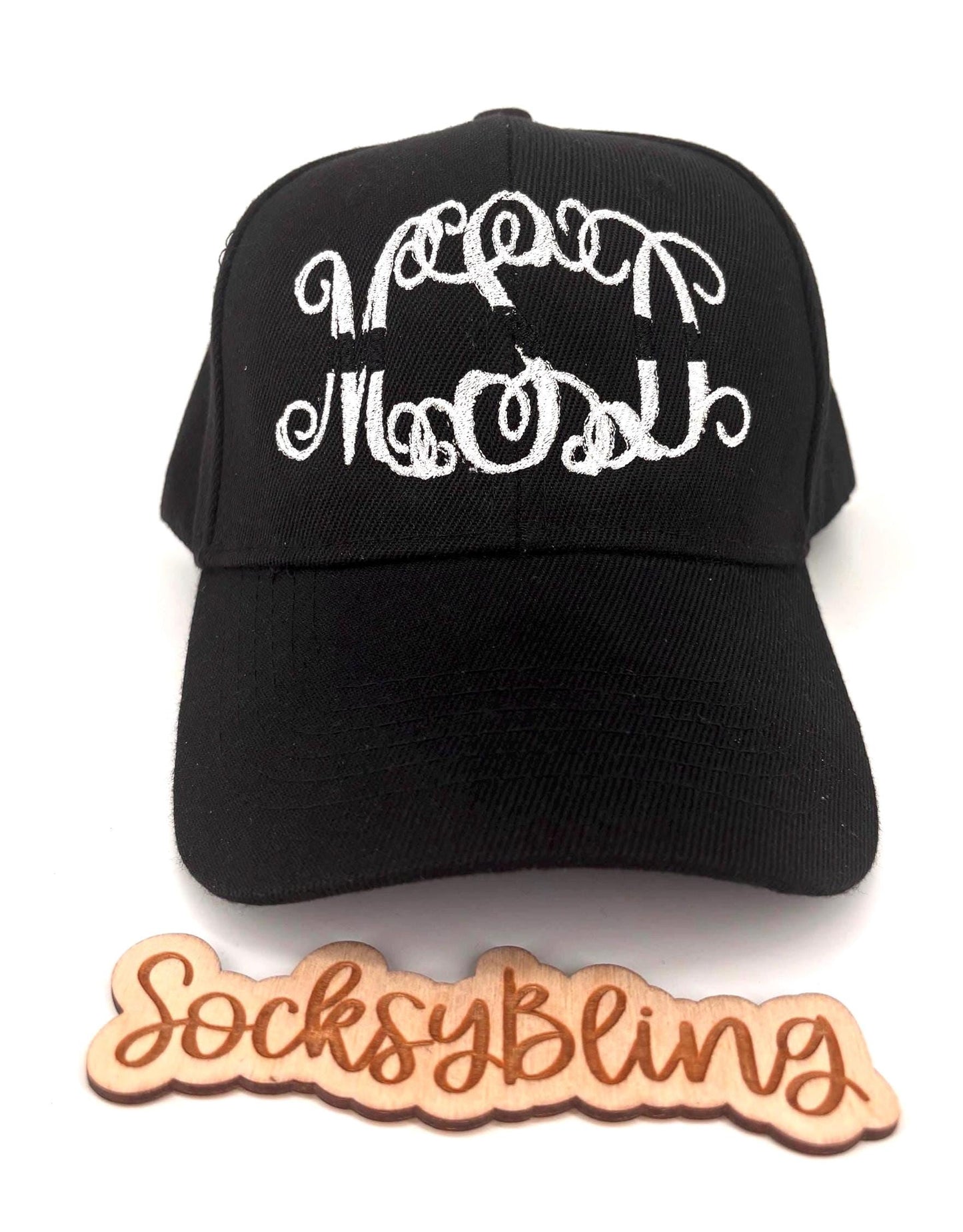 Custom Embroidered Black Baseball Cap | Monogram Dad Hat, Cotton Twill, Adjustable Fit