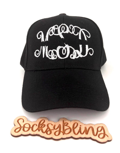 Custom Embroidered Black Baseball Cap | Monogram Dad Hat, Cotton Twill, Adjustable Fit
