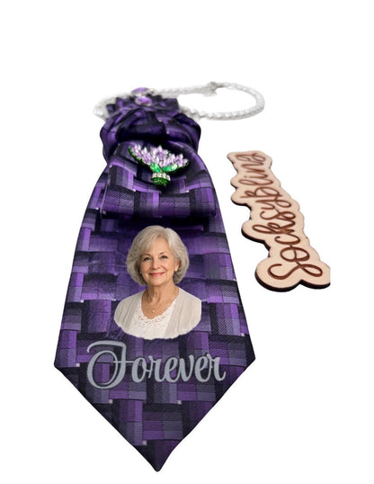 Memorial Tie – Pre-Knotted Photo Keepsake | In Loving Memory Tie | Custom Remembrance Necktie| Necklace