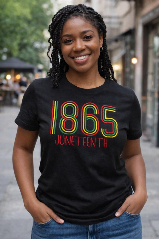 Embroidered Juneteenth 1865 Shirt| Black Independence Tee| Black Freedom Shirt