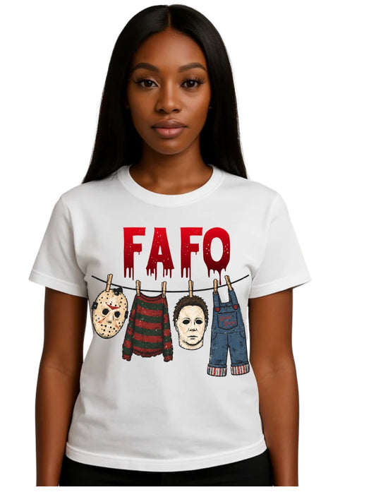 Horror Movie Laundry Line - "FAFO" Graphic Shirt