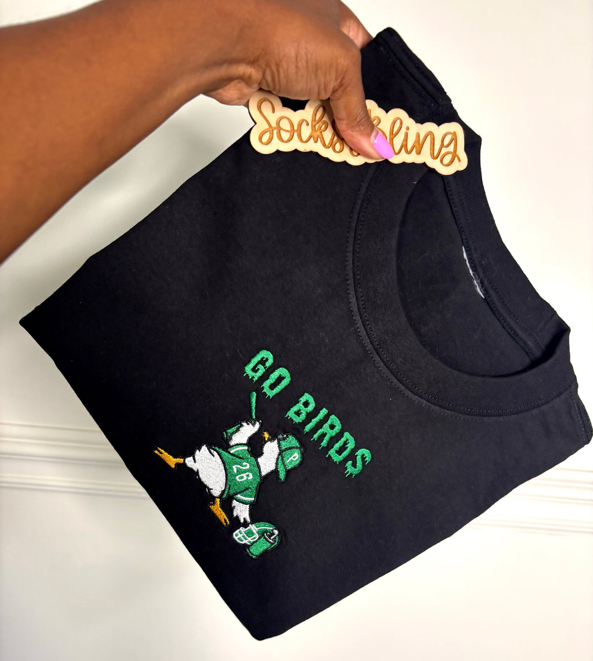 Embroidered Graffiti Philly Goose Cropped Shirt