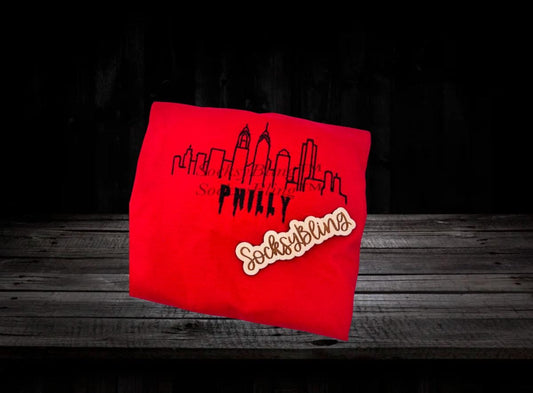 Embroidered Philly Skyline Shirt| Philly Drip Tee| Philadelphia Crewneck| Custom Streetwear Tee