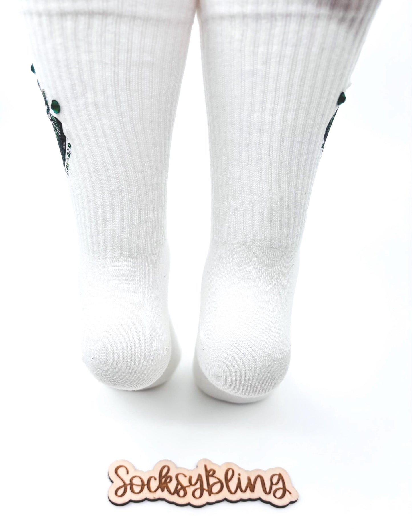 Philly Football Green Rhinestone Socks 6-10