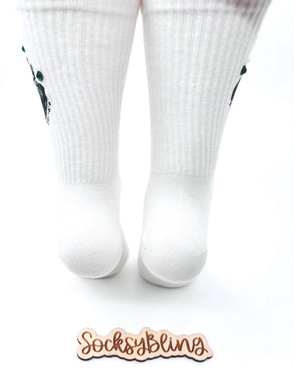 Philly Football Green Rhinestone Socks 6-10