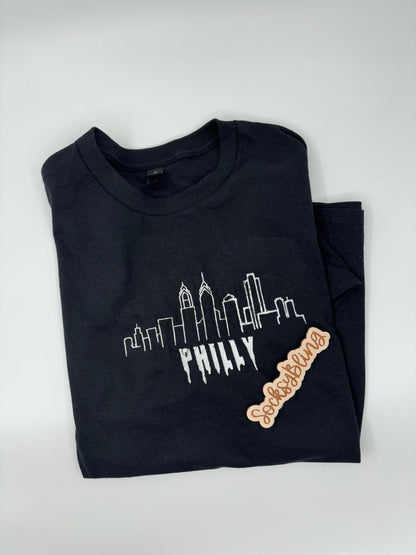 Embroidered Philly Skyline Shirt| Philly Drip Tee| Philadelphia Crewneck| Custom Streetwear Tee