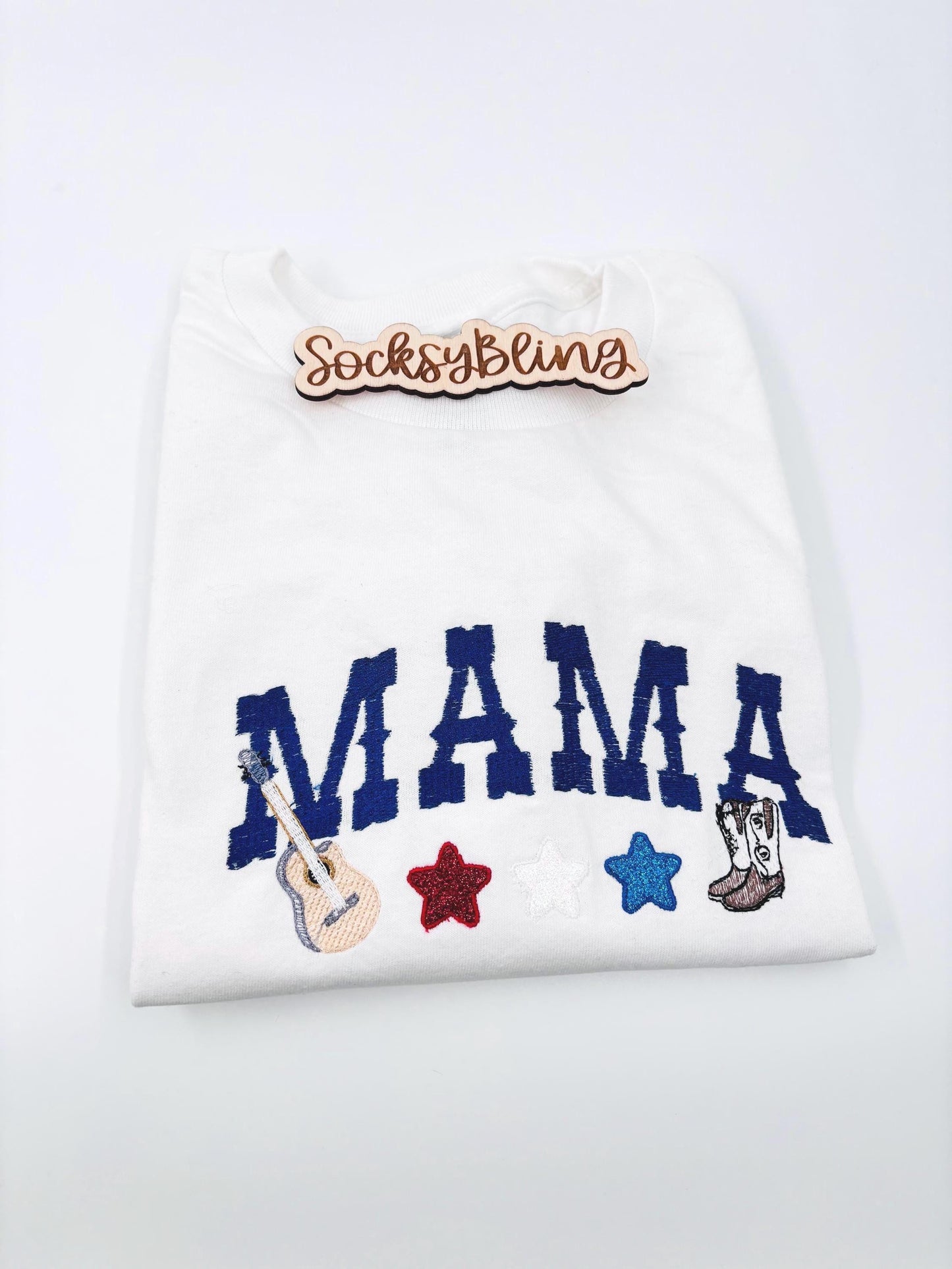 Embroidered Mama Country Shirt| 4th of July Celebration| Western Sketch Mama Tee| Mothers Day Gift