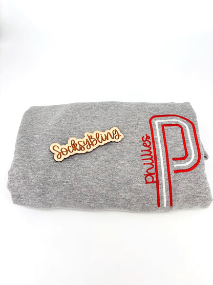 Philly Embroidered Oversized P Sweatshirt| Philly Sports Philadelphia Fan Gift