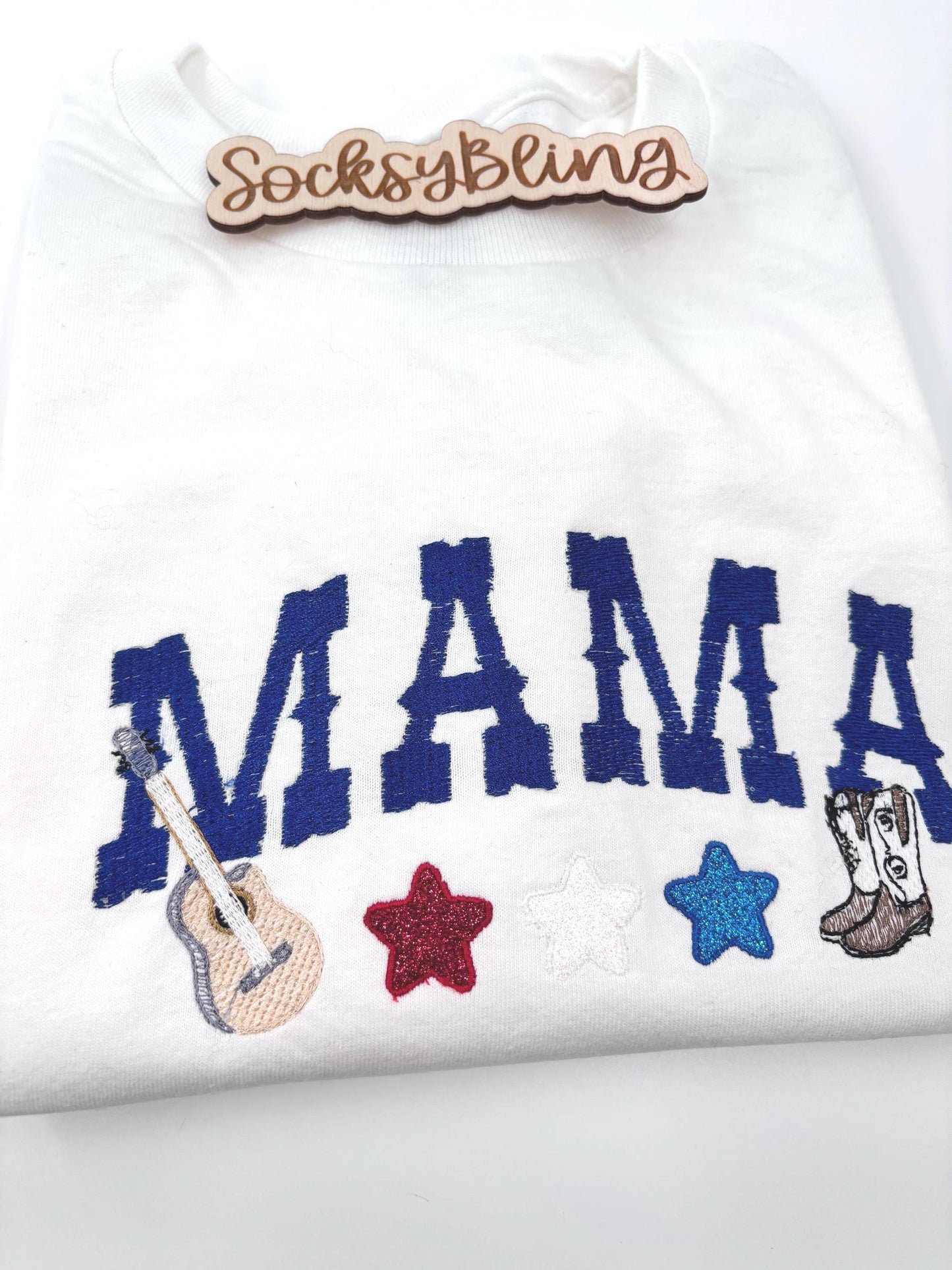 Embroidered Mama Country Shirt| 4th of July Celebration| Western Sketch Mama Tee| Mothers Day Gift