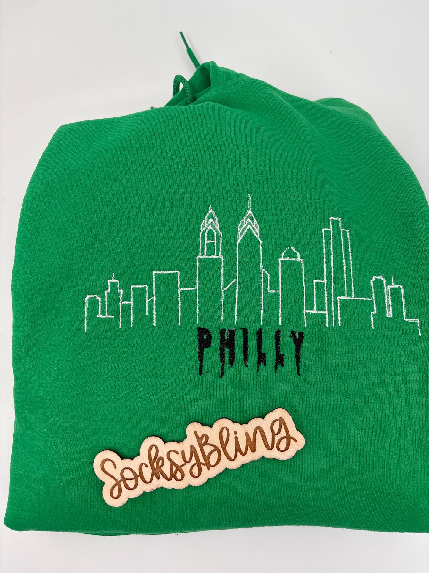 Embroidered Philly Skyline Hoodie: Unisex Philadelphia Streetwear