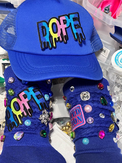 Dope Blinged- out Trucker Hat, Jumk Hat| Cute Trucker Hat| Glam Streetwear Cap