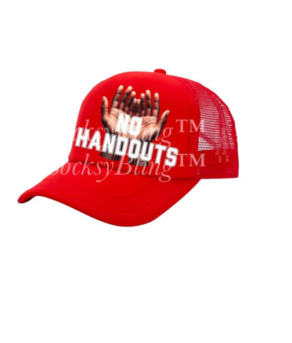 Streetwear Trucker Hat - No Handouts Cap - Urban Fashion Hat for Men & Women - Hustle Hat - Snapback Mesh Hat