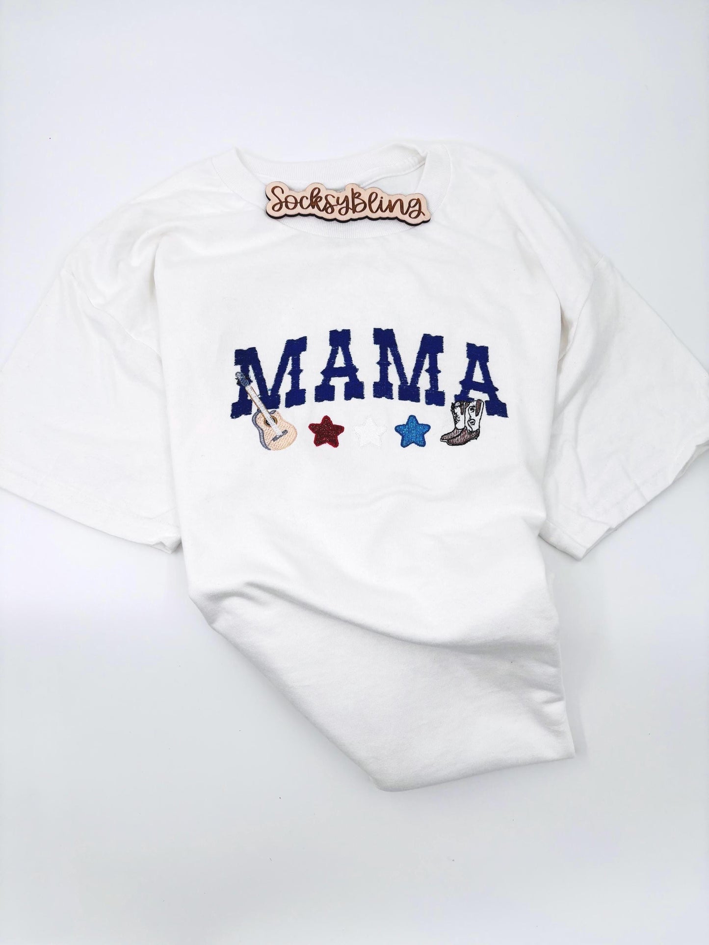 Embroidered Mama Country Shirt| 4th of July Celebration| Western Sketch Mama Tee| Mothers Day Gift