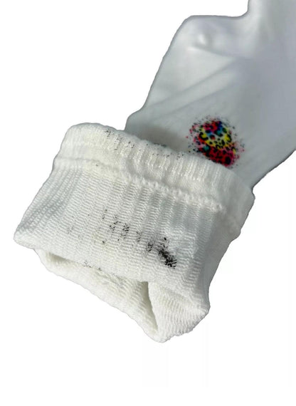 Rainbow Pearl T Initial Socks (6-10), Coloful, Pearls, Rhinestones, Gems, Handmade