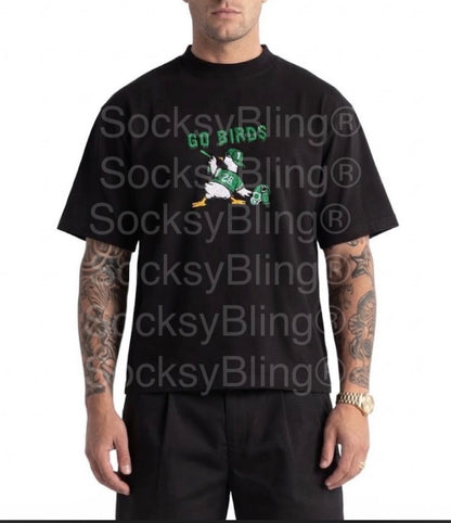 Embroidered Graffiti Philly Goose Cropped Shirt