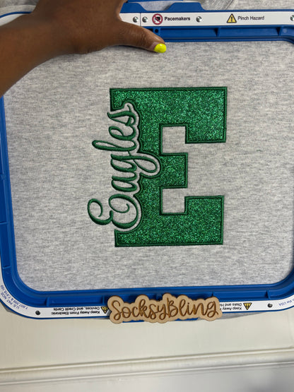 Custom Eagles Glitter Appliqué Sweatshirt