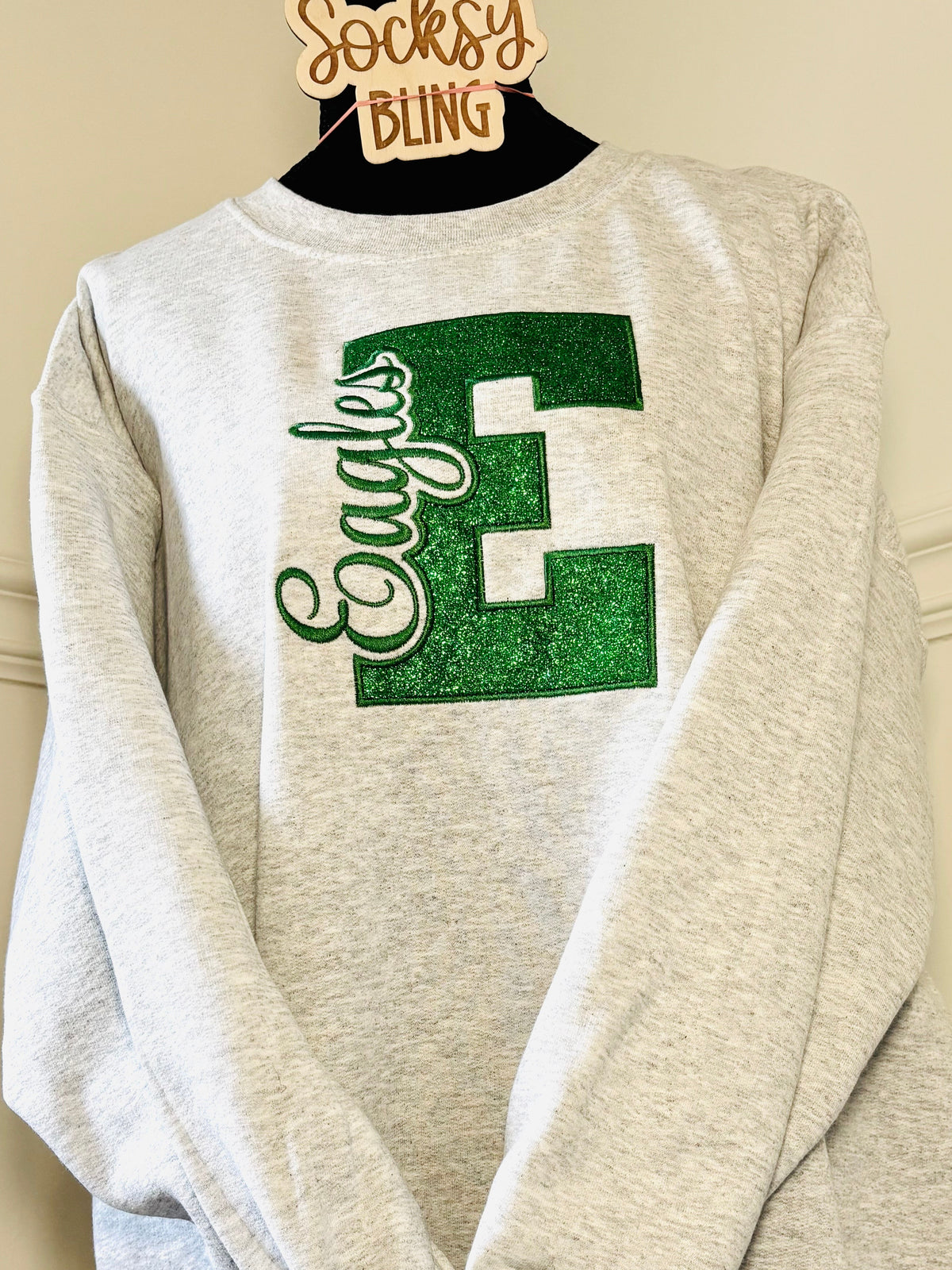 Custom Eagles Glitter Appliqué Sweatshirt