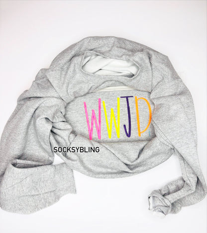 Embroidered WWJD Sweatshirt| What Would Jesus Do