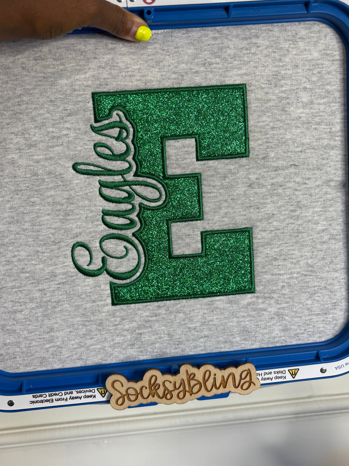Custom Eagles Glitter Appliqué Sweatshirt