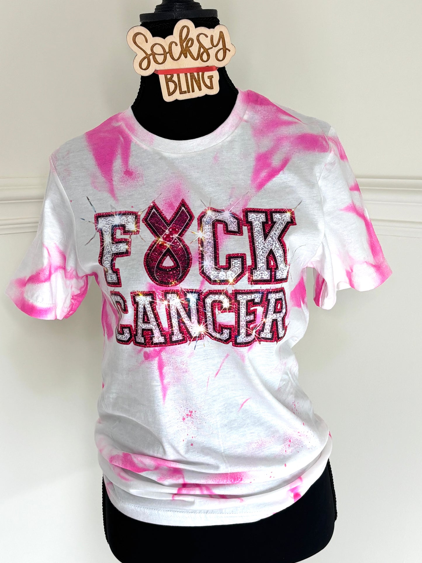 F*ck Cancer Bling Print Tee