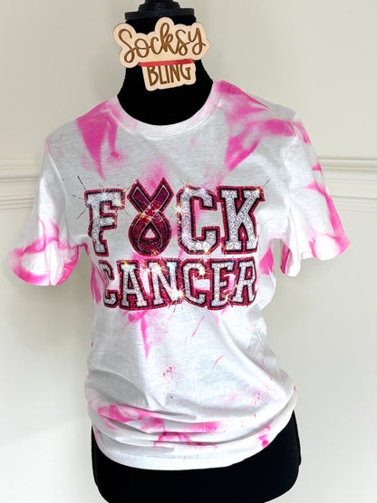 F*ck Cancer Bling Print Tee