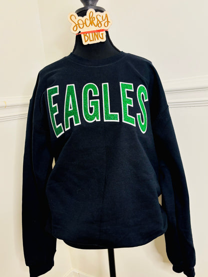 Glitter Eagles Embroidered Sweatshirt