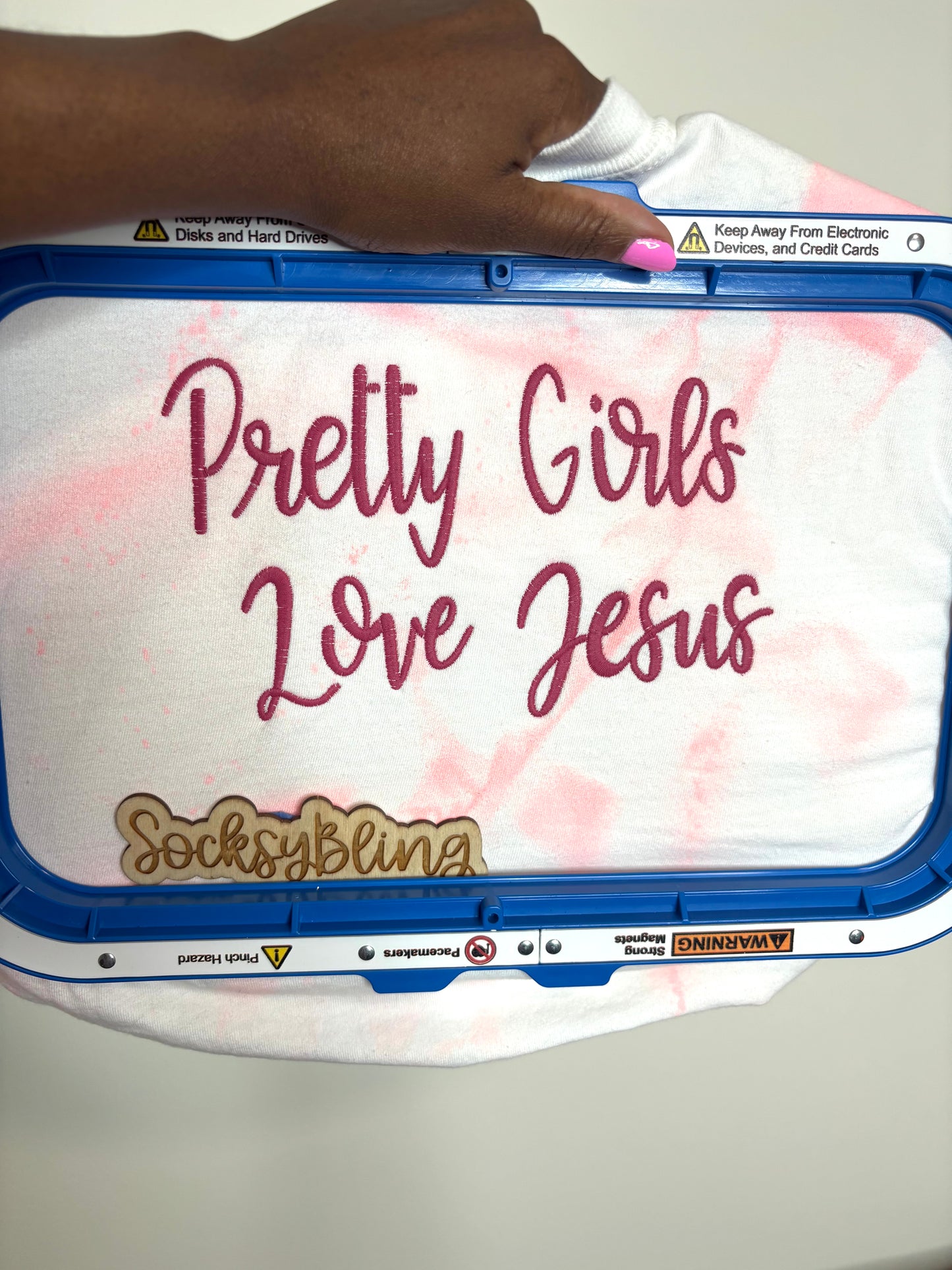 Embroidered Pretty Girls Love Jesus Tie Dye Shirt
