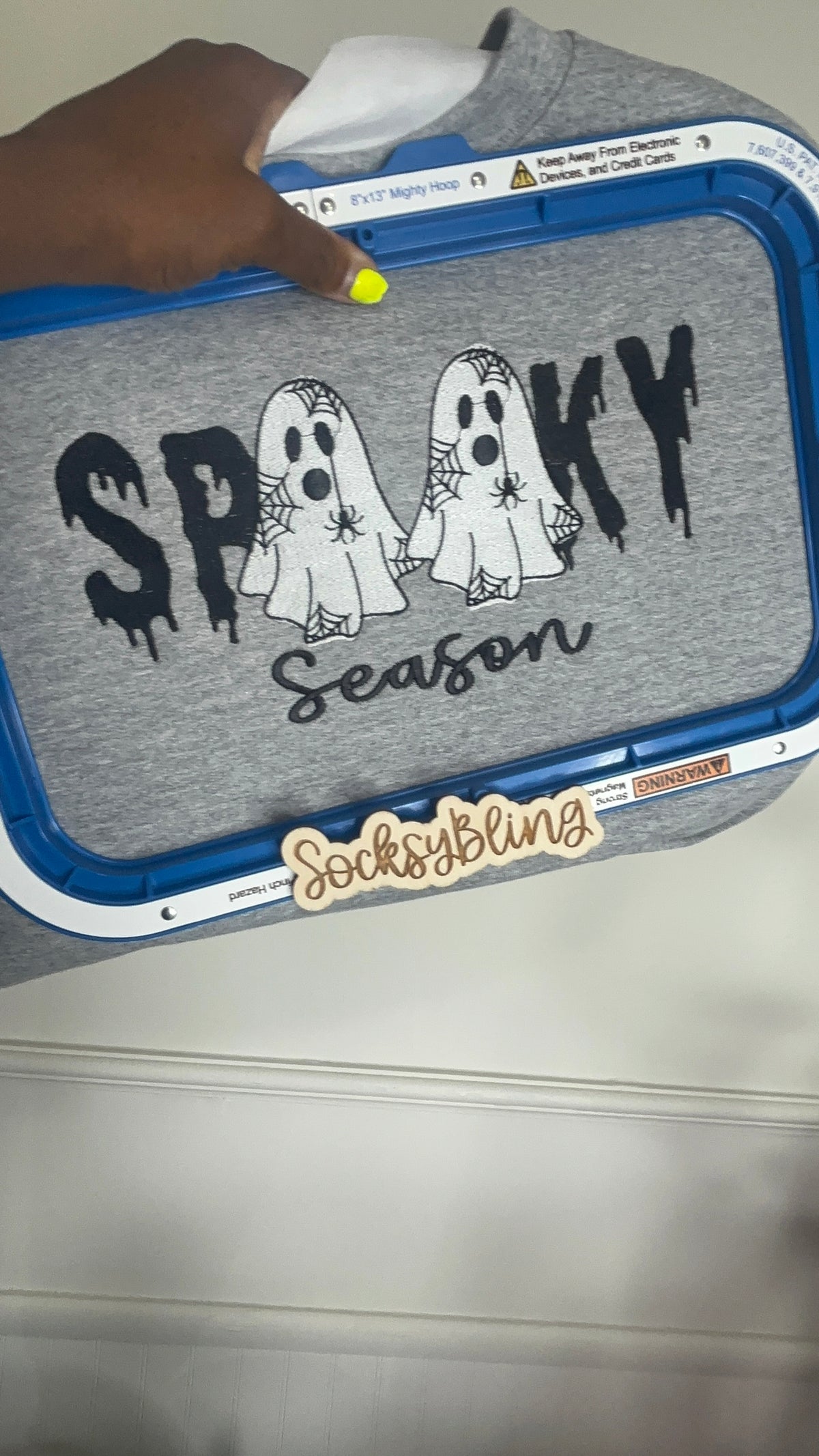 Spooky Season Ghost Embroidered Crewneck| Glow In The Dark