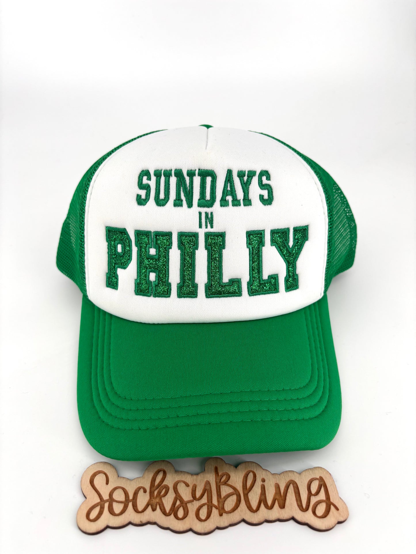 Sundays In Philly Glitter Trucker Hat