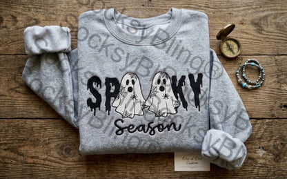 Spooky Season Ghost Embroidered Crewneck| Glow In The Dark