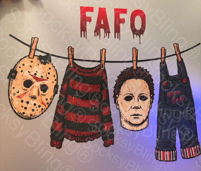 Horror Movie Laundry Line - "FAFO" Graphic Shirt