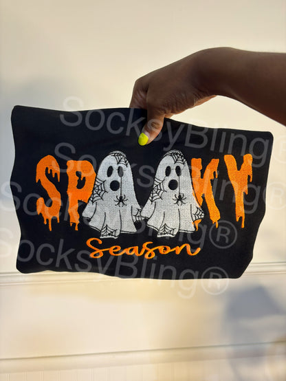 Spooky Season Ghost Embroidered Crewneck| Glow In The Dark