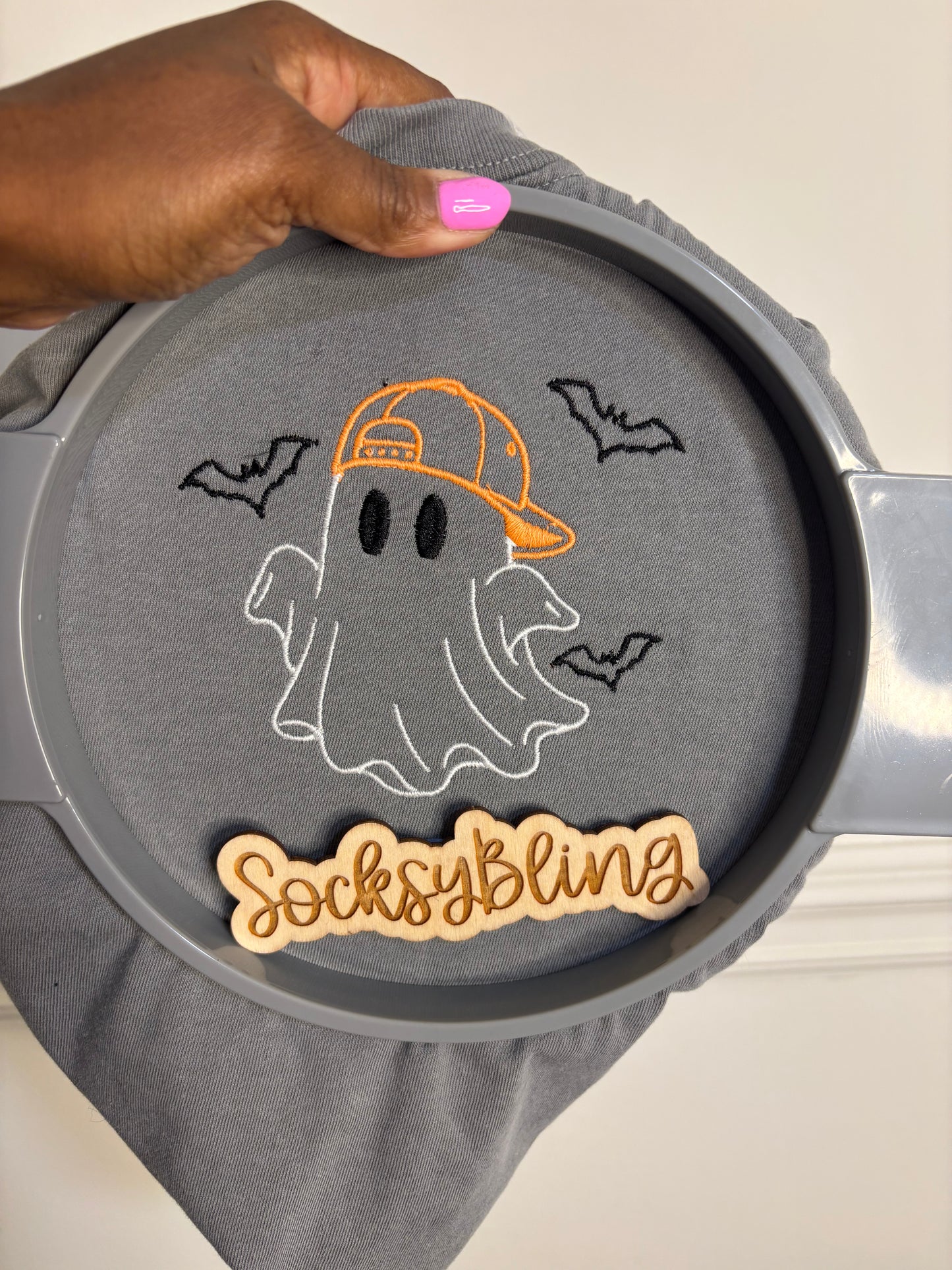 Embroidered Ghost with Hat Tee