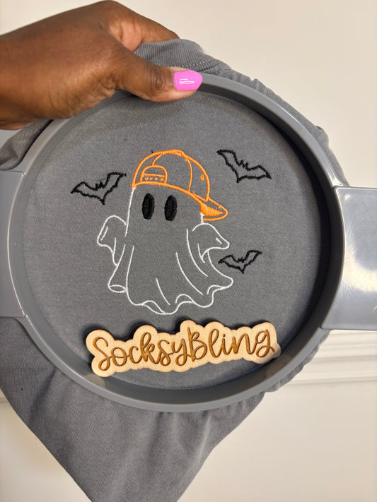 Embroidered Ghost with Hat Tee