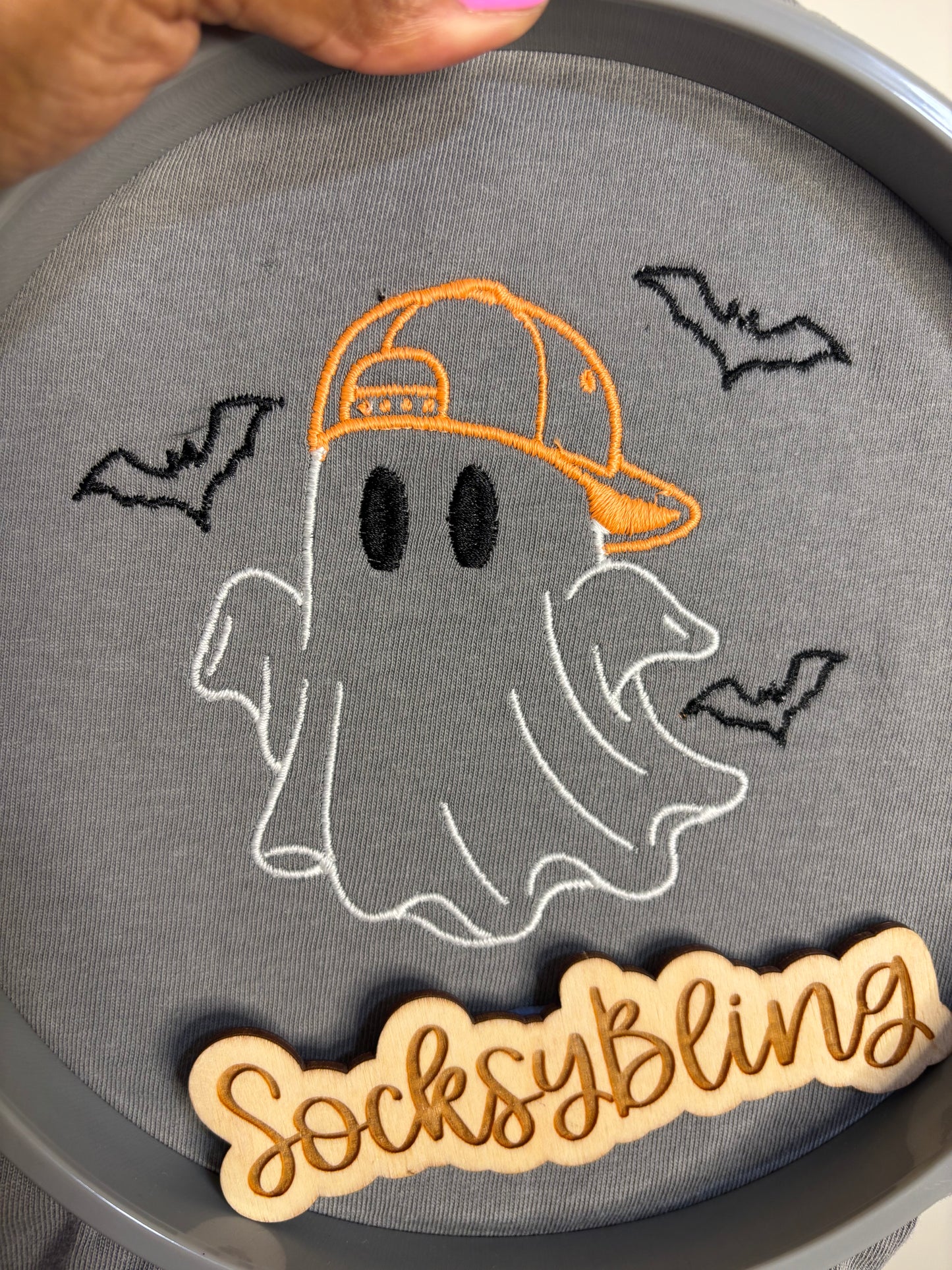 Embroidered Ghost with Hat Tee