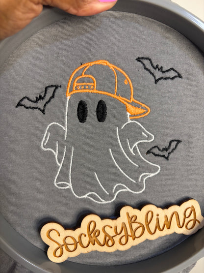 Embroidered Ghost with Hat Tee