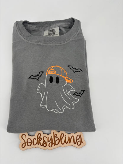 Embroidered Ghost with Hat Tee