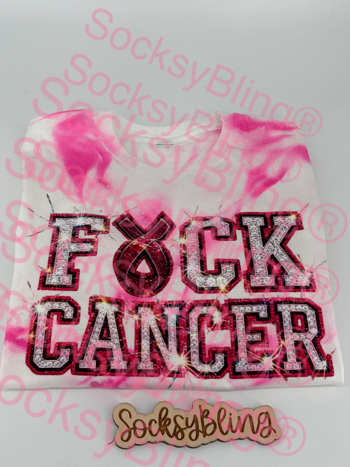 F*ck Cancer Bling Print Tee