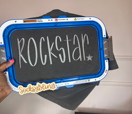 Embroidered Rockstar Boxy Crop Top