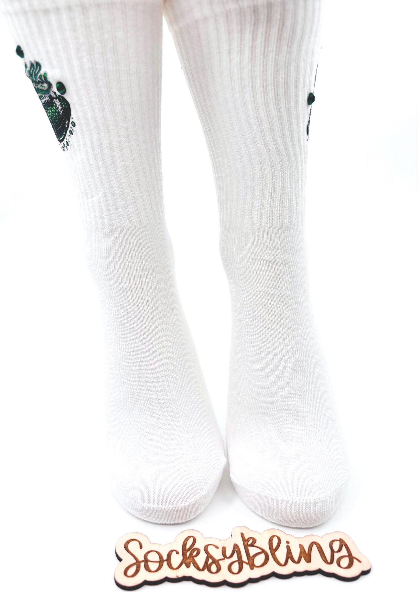 Philly Football Green Rhinestone Socks 6-10