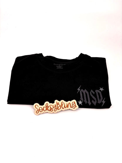 Custom Monogram Embroidered Rocker Crop Topt, Edgy T-Shirt, Personalized Initial Top